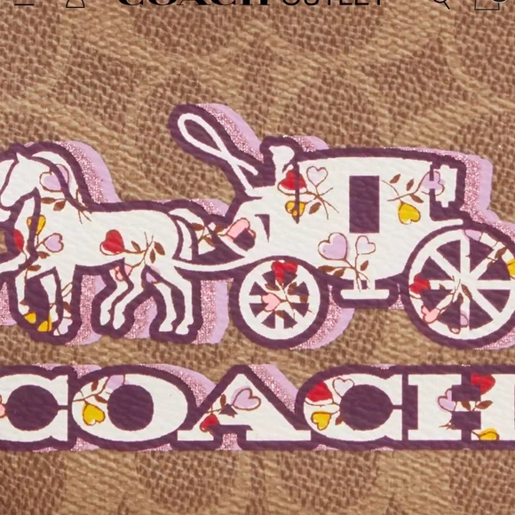 NWT COACH Corner Zip Wristlet In Signature Canvas With Horse And Carriage Print - Picture 6 of 7